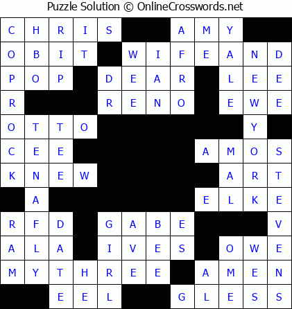Solution for Crossword Puzzle #5633
