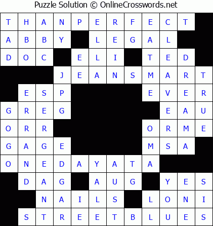Solution for Crossword Puzzle #5637