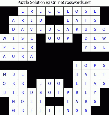 Solution for Crossword Puzzle #5638