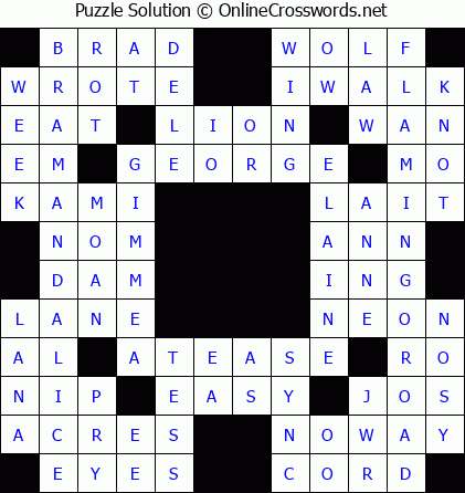 Solution for Crossword Puzzle #5641