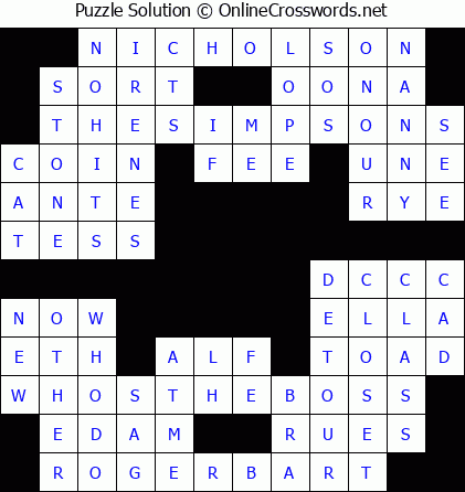 Solution for Crossword Puzzle #5642