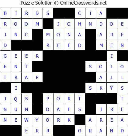 Solution for Crossword Puzzle #5643