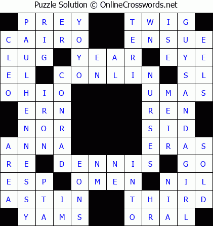 Solution for Crossword Puzzle #5648