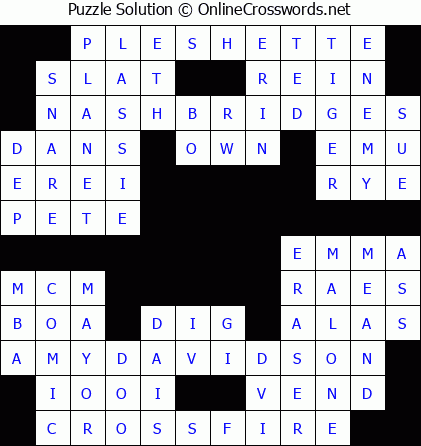 Solution for Crossword Puzzle #5649