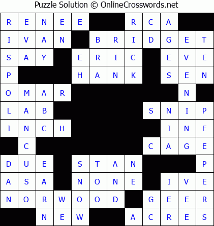 Solution for Crossword Puzzle #5651