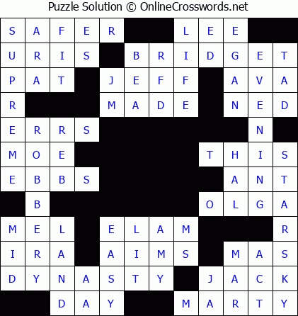 Solution for Crossword Puzzle #5652