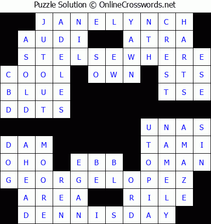 Solution for Crossword Puzzle #5653