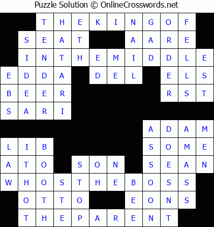 Solution for Crossword Puzzle #5654
