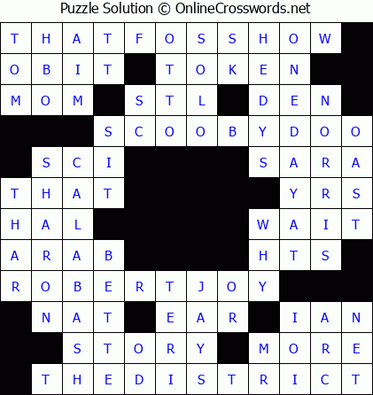 Solution for Crossword Puzzle #5655