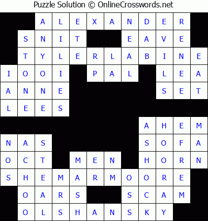Solution for Crossword Puzzle #5659