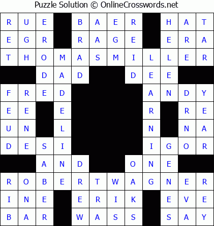 Solution for Crossword Puzzle #5661