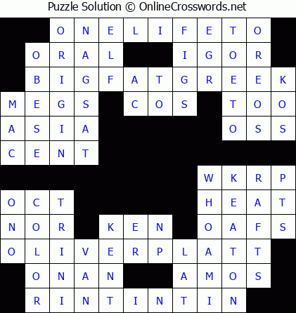 Solution for Crossword Puzzle #5663