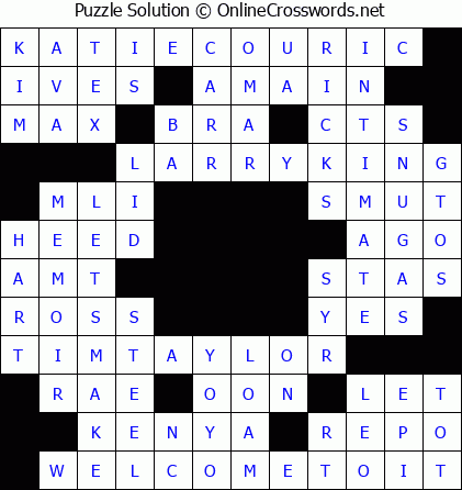 Solution for Crossword Puzzle #5666