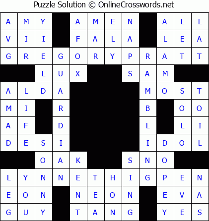 Solution for Crossword Puzzle #5669