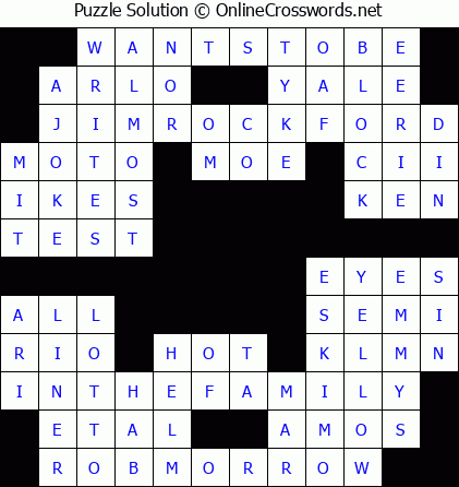Solution for Crossword Puzzle #5671