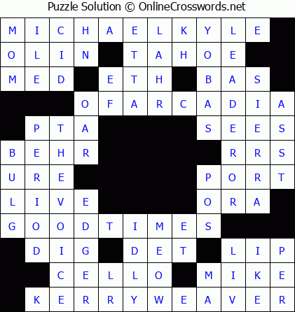 Solution for Crossword Puzzle #5672