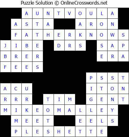 Solution for Crossword Puzzle #5673