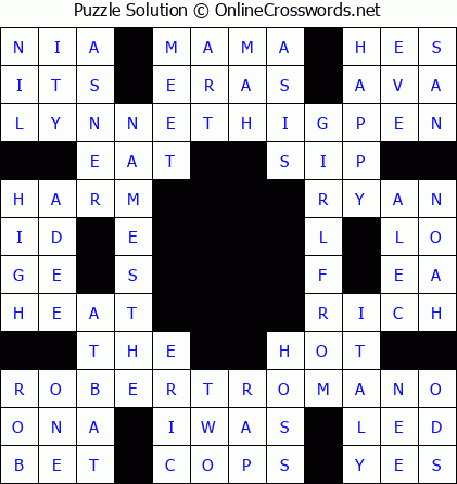 Solution for Crossword Puzzle #5675