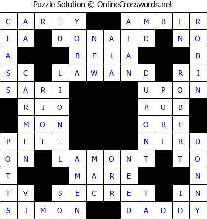 Solution for Crossword Puzzle #5677