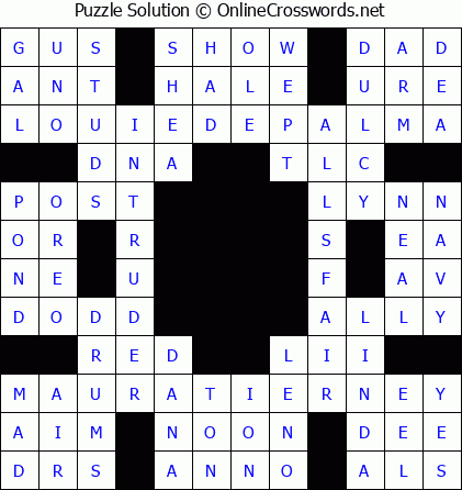 Solution for Crossword Puzzle #5678