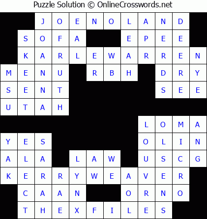 Solution for Crossword Puzzle #5681