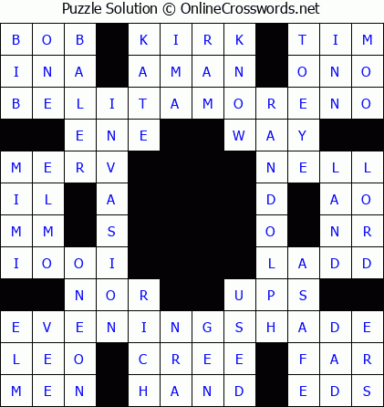 Solution for Crossword Puzzle #5683