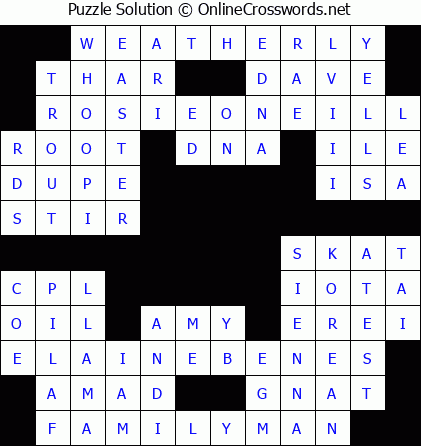 Solution for Crossword Puzzle #5685