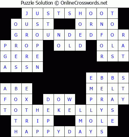 Solution for Crossword Puzzle #5692