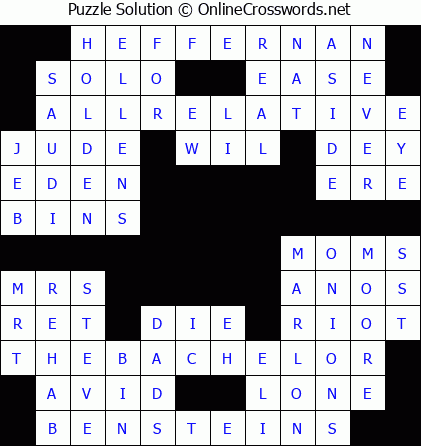 Solution for Crossword Puzzle #5693