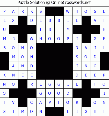 Solution for Crossword Puzzle #5695