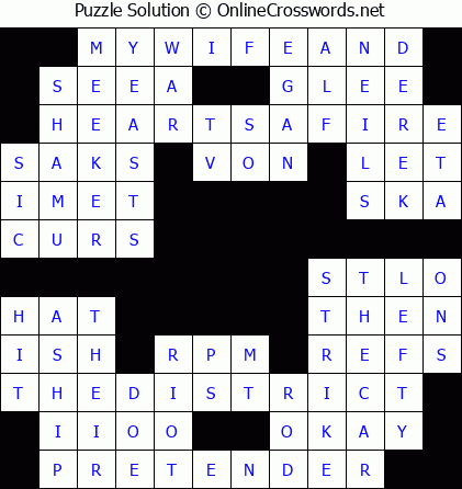 Solution for Crossword Puzzle #5697