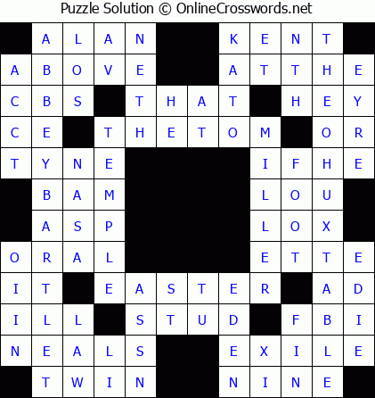 Solution for Crossword Puzzle #5698