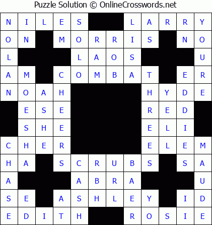 Solution for Crossword Puzzle #5704