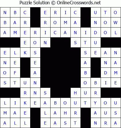 Solution for Crossword Puzzle #5705