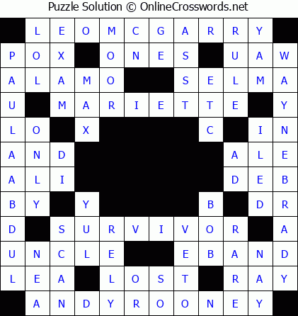 Solution for Crossword Puzzle #5710