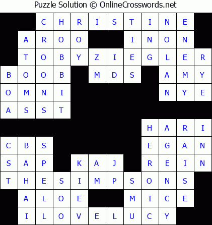 Solution for Crossword Puzzle #5713