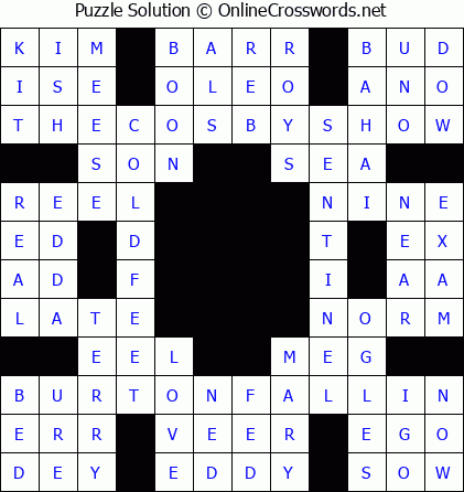 Solution for Crossword Puzzle #5716