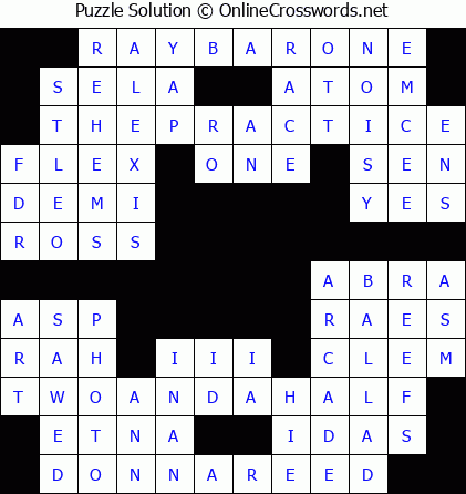Solution for Crossword Puzzle #5717