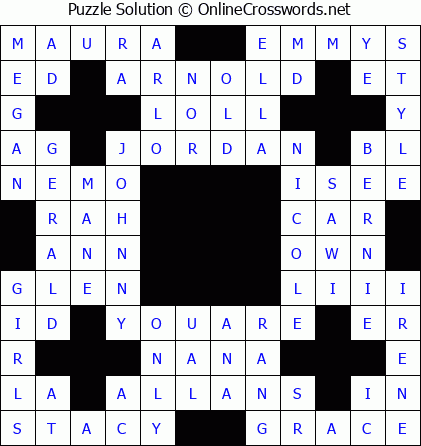 Solution for Crossword Puzzle #5718