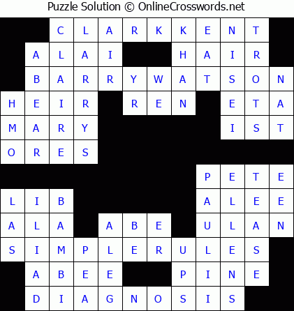 Solution for Crossword Puzzle #5722