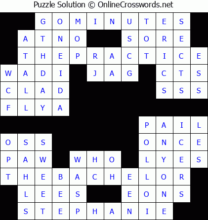 Solution for Crossword Puzzle #5724
