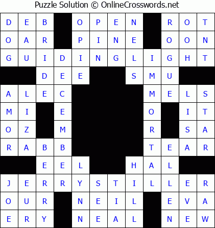 Solution for Crossword Puzzle #5726