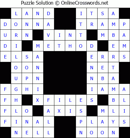 Solution for Crossword Puzzle #5728