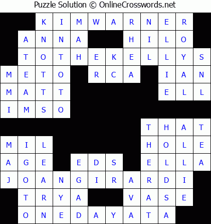 Solution for Crossword Puzzle #5729