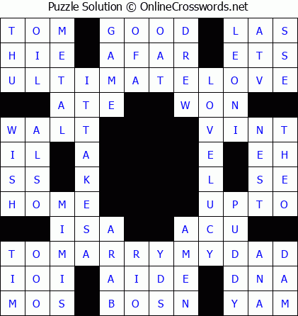 Solution for Crossword Puzzle #5730