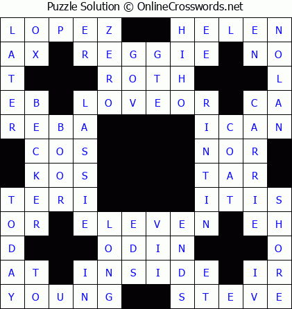 Solution for Crossword Puzzle #5731