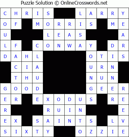 Solution for Crossword Puzzle #5733