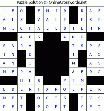 Solution for Crossword Puzzle #5736