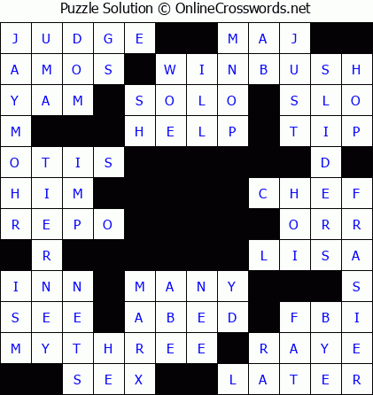 Solution for Crossword Puzzle #5738