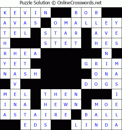 Solution for Crossword Puzzle #5747